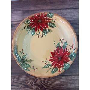 Hand painted Poinsettia Bowl